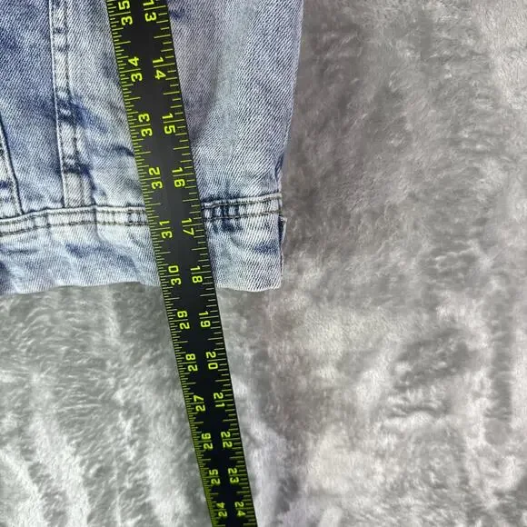 Free People Women’s Rumors Acid Wash Blue Denim Jacket Size XS - Picture 5 of 6